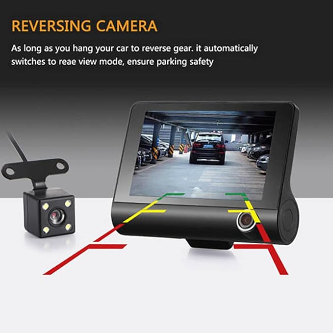 Dash Cam, Dash Cam Front and Rear, 4 inch Dash Camera for Cars, 1080P, 170° Wide Angle, Night Vision WDR G-Sensor Parking Monitor Loop Recording Motion Detector