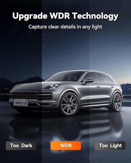 10-inch rearview mirror camera, supports 5.8GHz WiFi, front and rear 4K dashcams with WDR wide dynamic range function, touchscreen rearview mirror reversing image, parking monitoring, reversing assist, includes 64GB memory card and GPS.